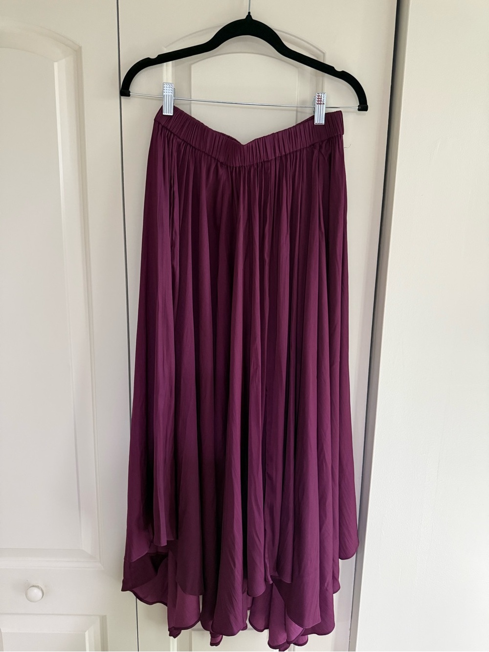 Anthropologie Asymmetrical Plum High-Low Maxi Skirt